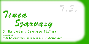 timea szarvasy business card